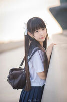 A uniform and the beautiful girl image of bloomers which wear a feeling of cool air!