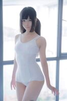 White swimsuit clean ↑ ↑ Twin tail beautiful girl image!