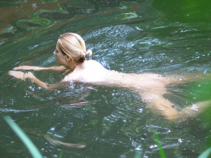 A blond girl from Russia is a nude swimmer in a dirty pond near a private lodge... Part1 16th image