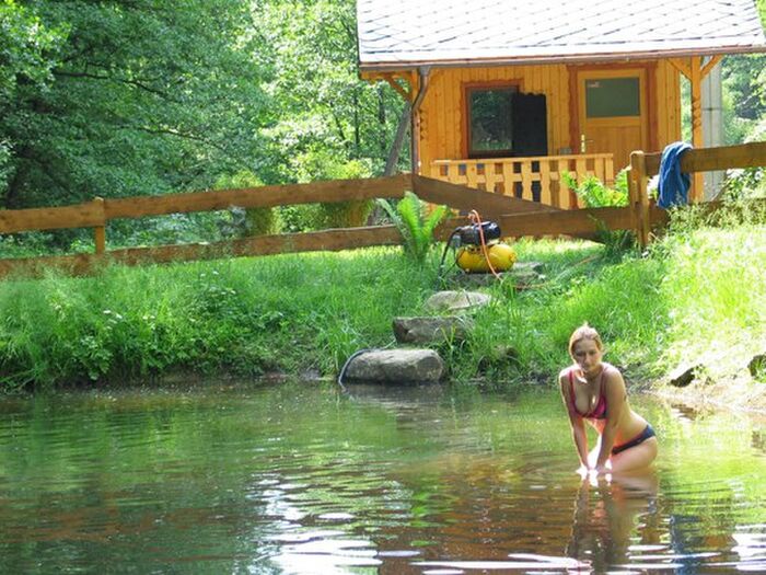 A blond girl from Russia is a nude swimmer in a dirty pond near a private lodge... Part1 6th image