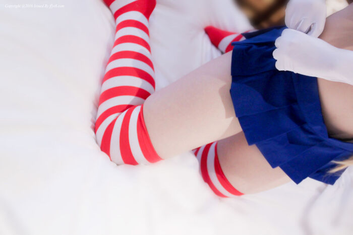 【少女映畫】中国エロコスプレイヤー 島風コスプレ画像 パイパンま○こくぱぁ！ 17th image