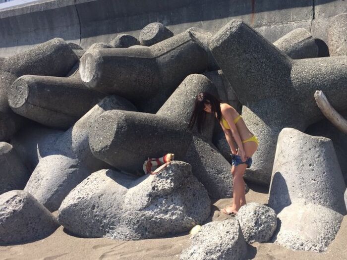 Original masked women's G-cup college student Gravure Hoshino, from yukata underwear breasts Moro out W 19th image