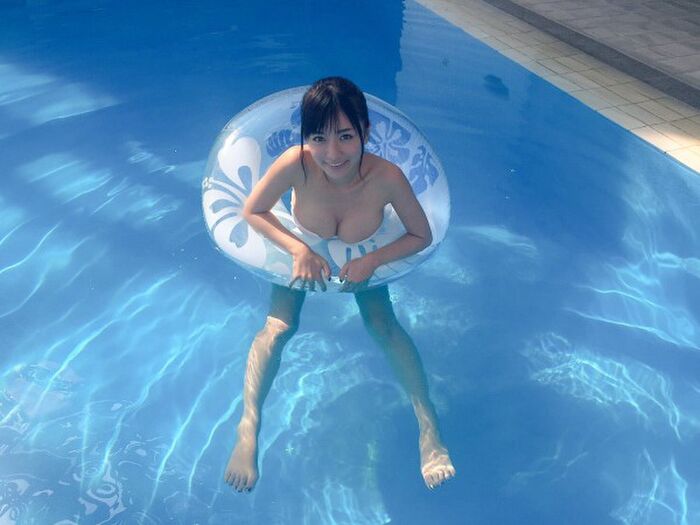 Original masked women's G-cup college student Gravure Hoshino, from yukata underwear breasts Moro out W 2th image