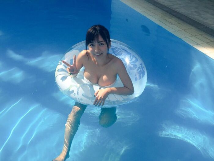 Original masked women's G-cup college student Gravure Hoshino, from yukata underwear breasts Moro out W 3th image