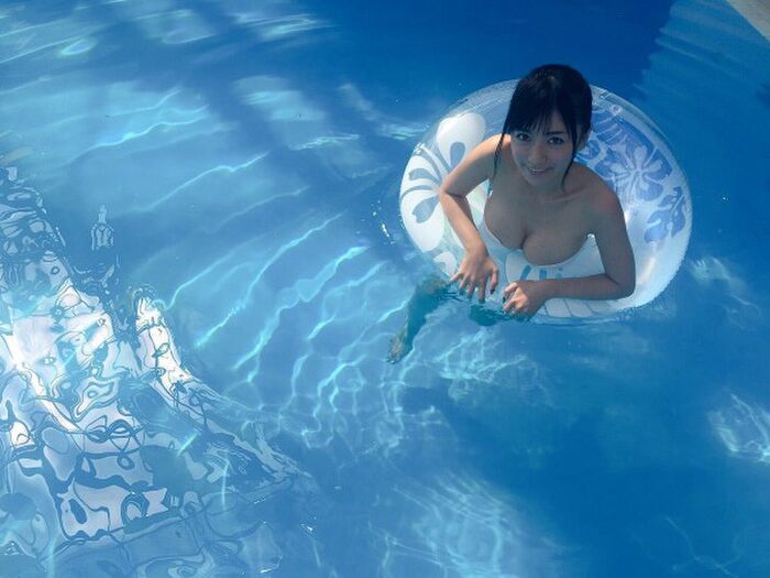 Original masked women's G-cup college student Gravure Hoshino, from yukata underwear breasts Moro out W 4th image