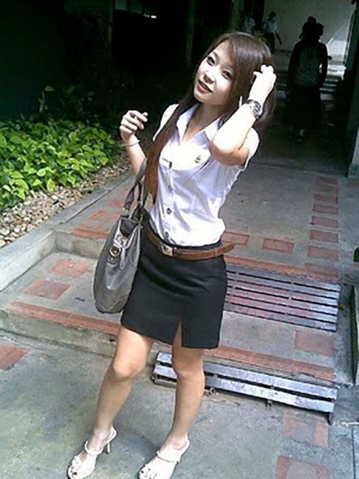 30 pieces Erotic pictures of Thailand Female college student-Tsun uniform shirt 23th image