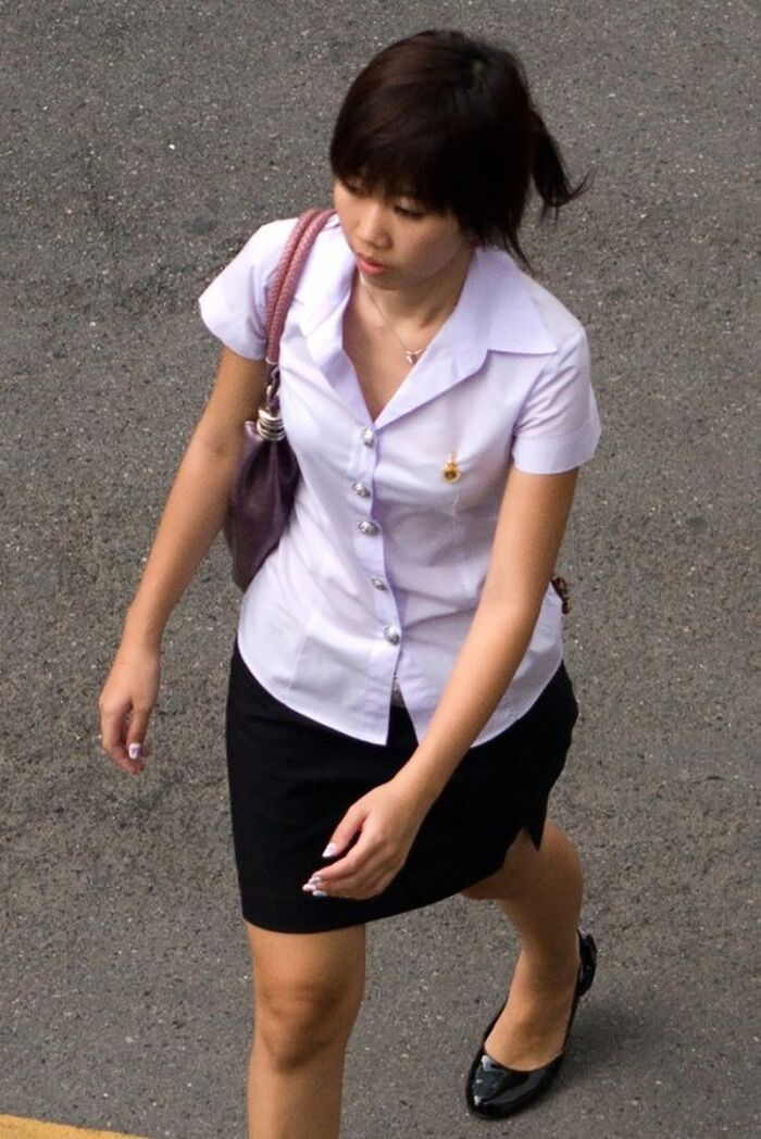 30 pieces Erotic pictures of Thailand Female college student-Tsun uniform shirt 28th image