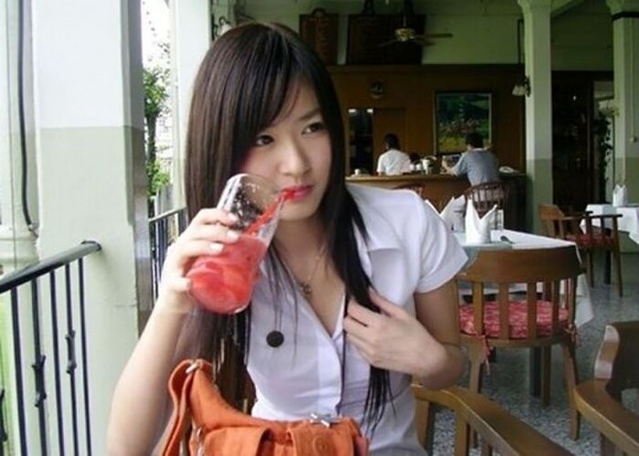 30 pieces Erotic pictures of Thailand Female college student-Tsun uniform shirt 4th image