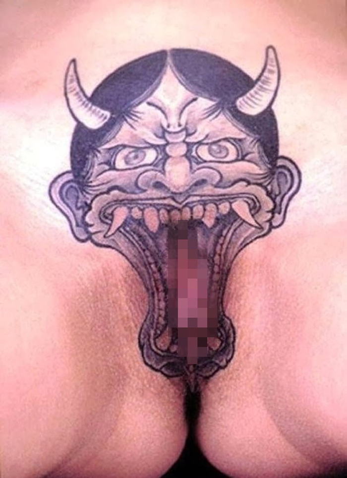 A tattoo image of a pussy!! 