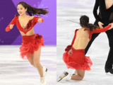 韓国ミン・ユラのフィギュア衣装はだけたハプニングエロ画像