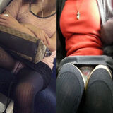 [22 people voyeur] Cute mini skirt in front of the eyes sitting in the train sister...