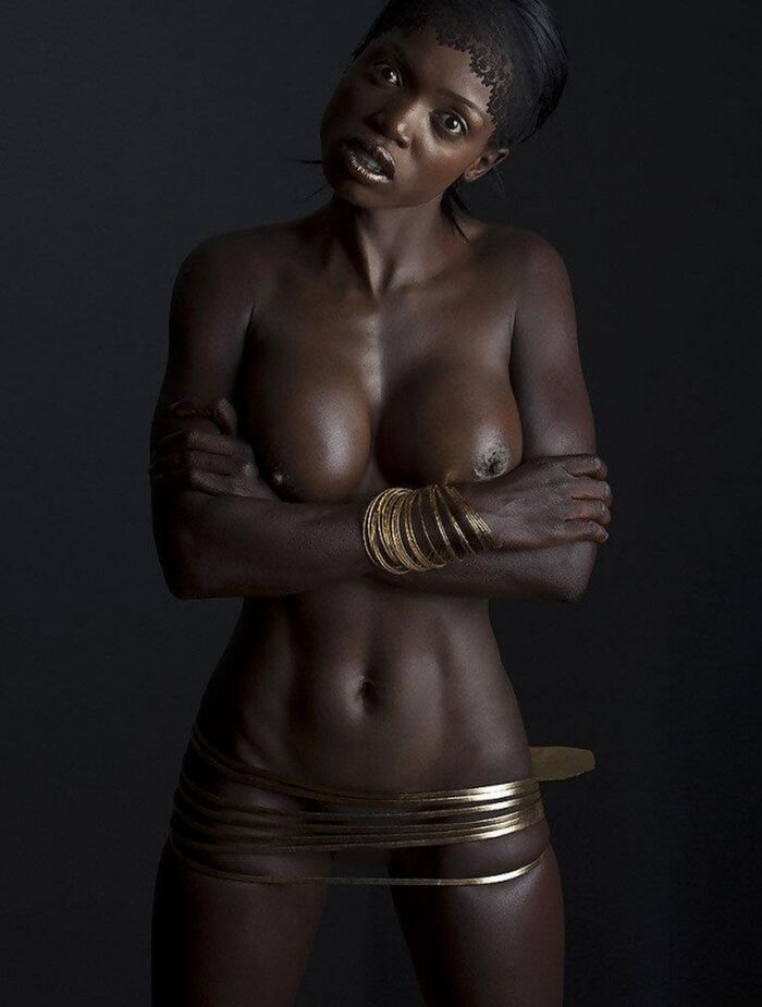 Image: Naked nude of black woman is most erotic peaceful to see only under the neck 17th image