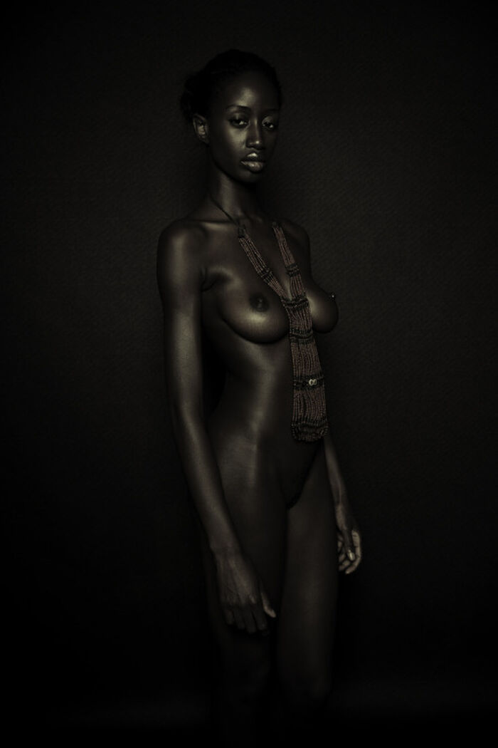 Image: Naked nude of black woman is most erotic peaceful to see only under the neck 32th image