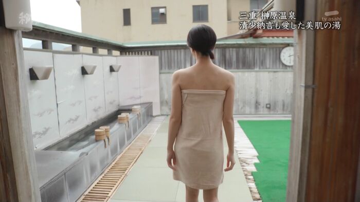 Nashinoki's sexy hot spring bathing swimsuit from w towel seems to invisibility 'hot spring Roman' Erocap image 20th image