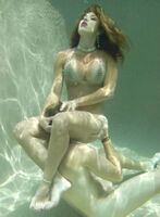 Erotic pictures of underwater cunnilingus! 30 pieces of choking verge caress