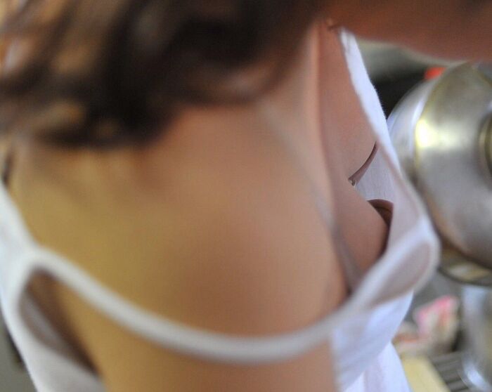 The image that the man is absorbed in the chiralism which looks far from the and the valley to the bra and nipples www www 7th image